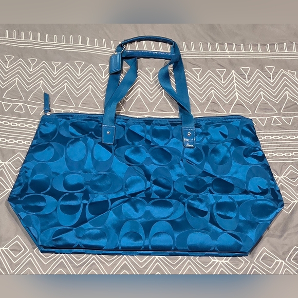 Coach Womens Aqua Blue Tote Bag - Picture 8 of 9